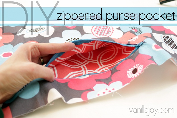 Inside Zipper Pocket For a Bag  The Sewing Room Channel 