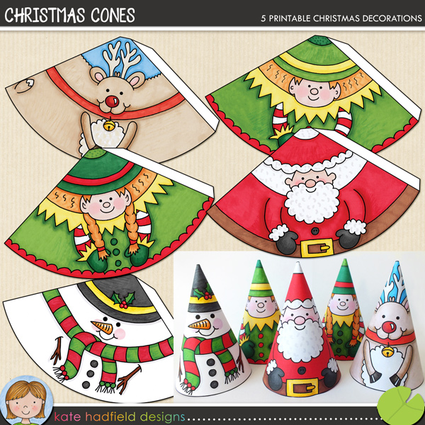  PRINTABLE Christmas Cones Vanilla Joy